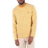 Maison Kitsuné Maison Kitsune Fox Head Patch Stripe Marin T-shirt In Yellow
