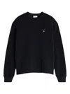 Maison Kitsuné Fox Patch Jersey With Classic Crew Neckline In Black