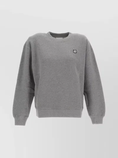 Maison Kitsuné Fox Head Patch Sweatshirt In Grey