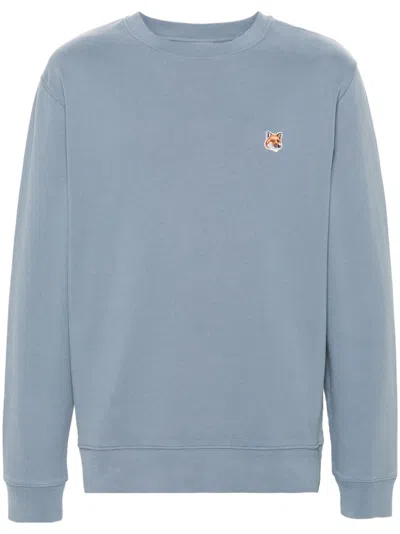 Maison Kitsuné Maison Kitsune 'fox Head Patch Sweatshirt With In Blue