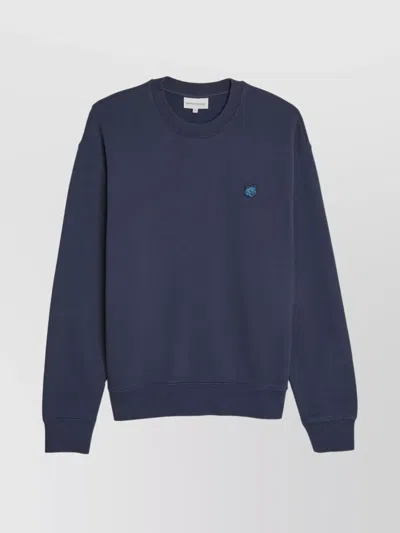 Maison Kitsuné Fox Head Patch Sweatshirt Comfort In Blue