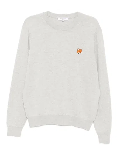 Maison Kitsuné Fox Head Patch Sweatshirt In Gray