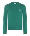 Maison Kitsuné Man Sweatshirt Emerald Green Size L Cotton In Green