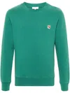 Maison Kitsuné Fox Head-patch Sweatshirt In Grün