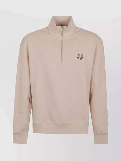 MAISON KITSUNÉ FOX HEAD PATCH SWEATSHIRT HALF ZIPPED COMFORT