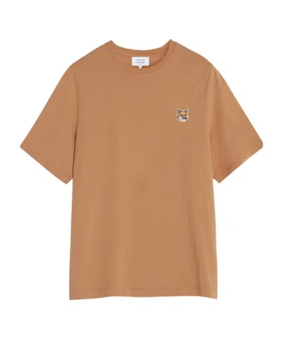 Maison Kitsuné Fox Head Patch T-shirt In Brown