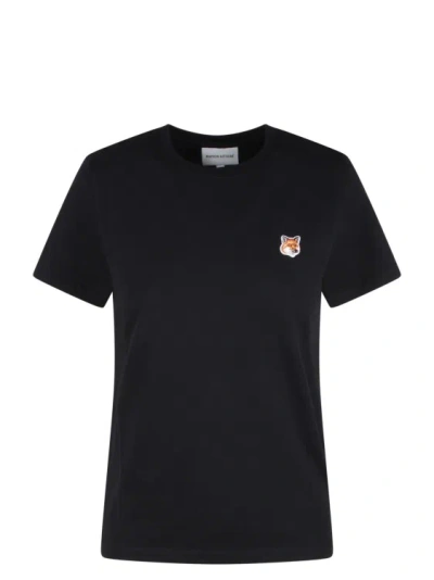 Maison Kitsuné Fox Head Patch T-shirt In Black