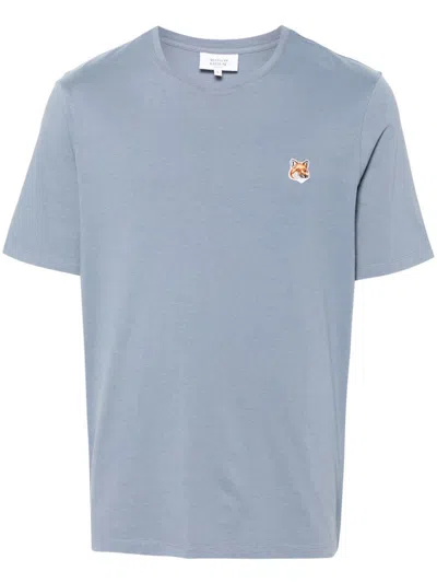 Maison Kitsuné Fox Head Patch Regular Tee Shirt-xl Nd Maison Kitsune Male In Blue