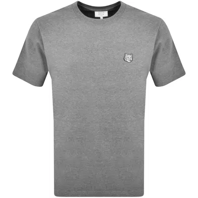 Maison Kitsuné Maison Kitsune Fox Head Patch T Shirt Grey