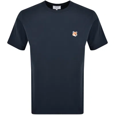 MAISON KITSUNÉ MAISON KITSUNE FOX HEAD PATCH T SHIRT NAVY