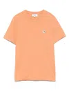 Maison Kitsuné Cotton T-shirt With Fox Patch In Orange