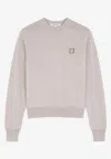 Maison Kitsuné Fox Head Patch Wool Sweater In Beige