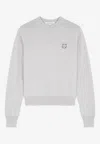 Maison Kitsuné Fox Head Patch Wool Sweater In Gray