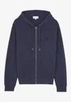 Maison Kitsuné Cotton Sweatshirt With Embroidered Foxy Logo Patch On The Front In Blue