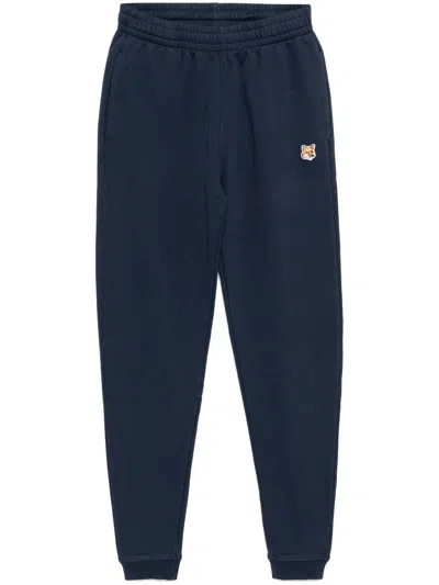 Maison Kitsuné Fox-head-patched Track Pants In Blue