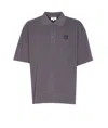 Maison Kitsuné Fox Head Oversize Polo Shirt In Gray