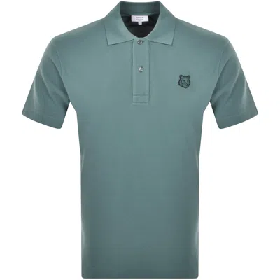 Maison Kitsuné Maison Kitsune Fox Head Polo T Shirt Blue