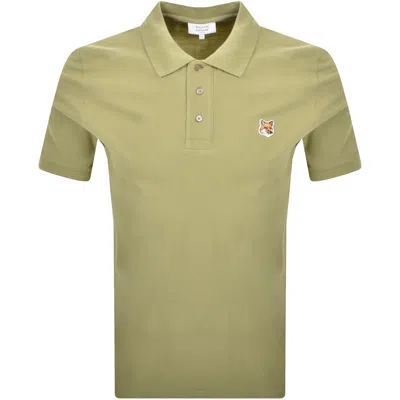Maison Kitsuné Maison Kitsune Fox Head Polo T Shirt Green
