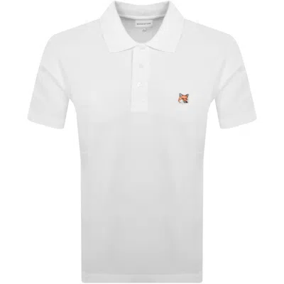 Maison Kitsuné Maison Kitsune Fox Head Polo T Shirt White