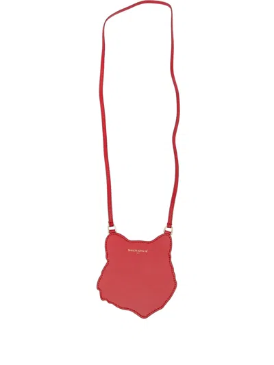 Maison Kitsuné Fox-head Pouch In Red