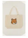 Maison Kitsuné Maison Kitsun Fox Head Print Bag In Powder