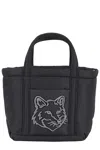 Maison Kitsuné Mini Fox Head Tote Bag In Black