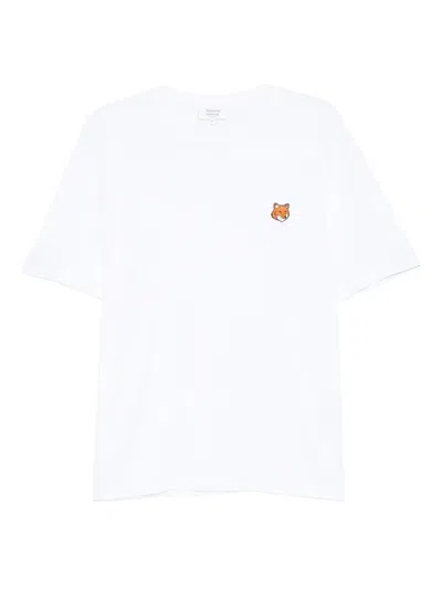 Maison Kitsuné Cotton Regular-fit Fox Head Crew-neck Short-sleeve T-shirt In White
