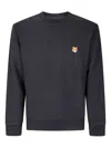 Maison Kitsuné Cotton Sweatshirt Featuring Fox Head Design In Blue