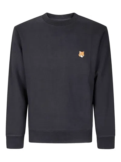 Maison Kitsuné Fox Head Regular Fit Sweatshirt Clothing In Blue