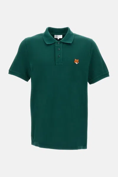Maison Kitsuné Fox Head Regular Polo In Green