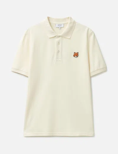 Maison Kitsuné Fox Head Regular Polo In Neutral