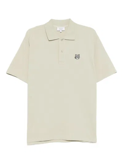 Maison Kitsuné Fox Head Regular Polo In Neutral