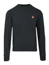Maison Kitsuné Fox Head Regular Sweatshirt Sweatshirts Black In Black