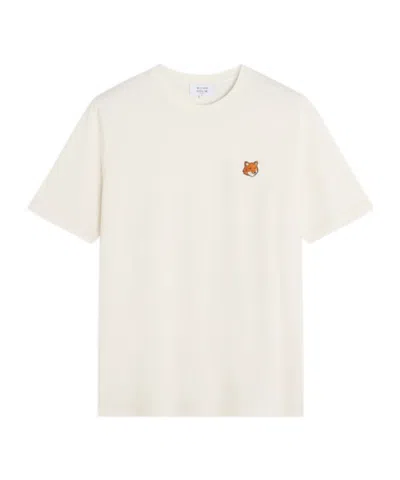 Maison Kitsuné Fox Head Regular Fit Cotton T-shirt In White