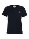 Maison Kitsuné Fox Head Regular Tee-shirt In Black
