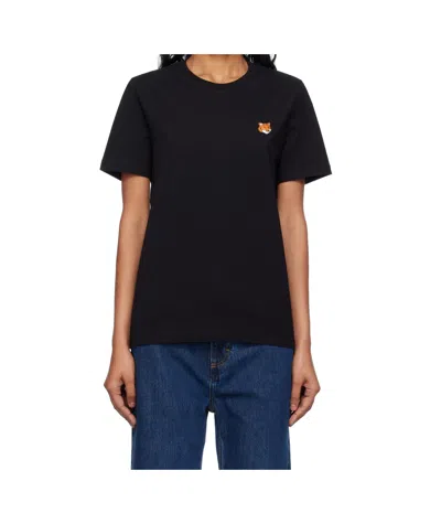 Maison Kitsuné Fox Head Regular Tee-shirt In Black
