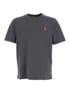 Maison Kitsuné Fox Head Regular Fit Cotton T-shirt In Gray