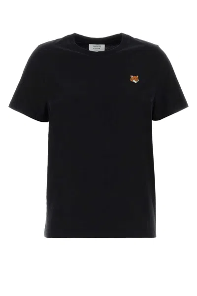 Maison Kitsuné Maison Kitsune Fox Head Regular Tee-shirt In Black