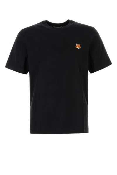 Maison Kitsuné Maison Kitsune Fox Head Regular Tee-shirt In Black