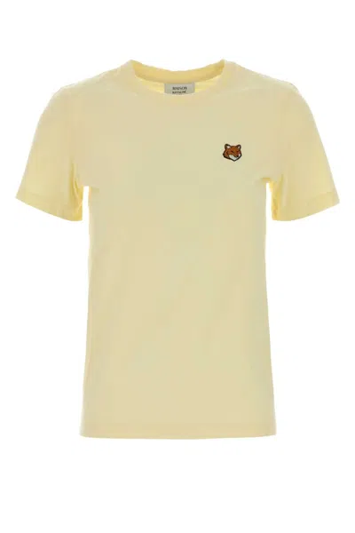 Maison Kitsuné Maison Kitsune Fox Head Regular Tee-shirt In Yellow