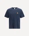 Maison Kitsuné Fox Head Regular Fit Cotton T-shirt In Blue