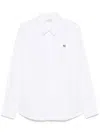 Maison Kitsuné Button Down Classic Shirt With Institutional Fox H Clothing In White