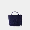 Maison Kitsuné Fox Head Small Shopper Bag - Maison Kitsune - Cotton - Blue In Blue