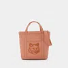 Maison Kitsuné Small Fox Head Tote Bag In Pink
