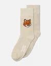 Maison Kitsuné Fox Head Socks In Neutral
