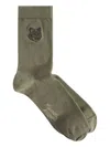 Maison Kitsuné Fox Head Socks In Green