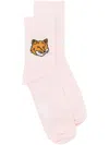 Maison Kitsuné Fox Head Socks In Pink