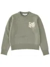 Maison Kitsuné "fox Head" Sweater In Green