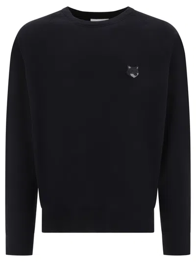 Maison Kitsuné Bold Fox Head Patch Oversize Sweatshirt In Black