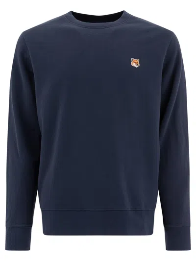 Maison Kitsuné "fox Head" Sweatshirt In Blue